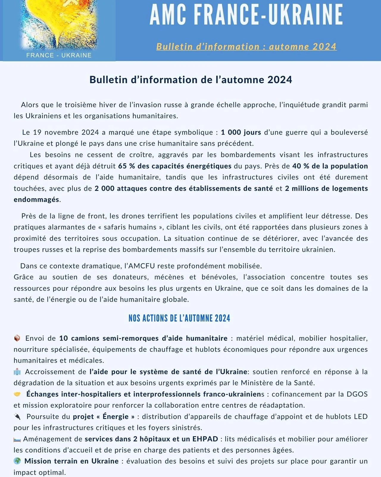 Bulletin d’information – Automne 2024